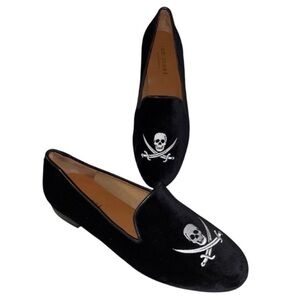 Jon Josef Gatsby Skull Velvet Flat Size 7 Medium NWOT New Without Tag Never Worn